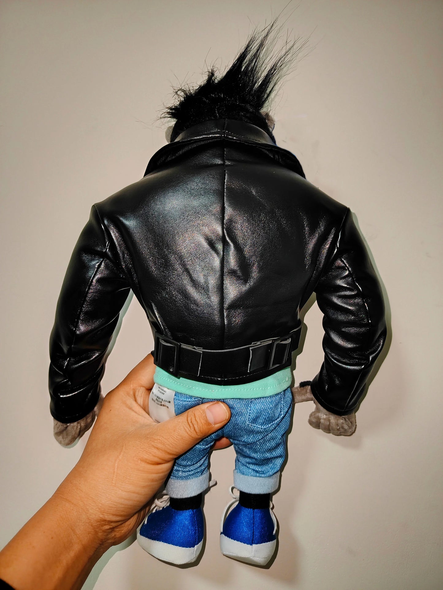 Collectible Johnny the Gorilla Plush Toy in Leather Jacket from the Animated Film 'Sing' at Beijing Movie Park