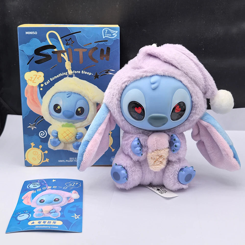 2028hot Stitch Eat Something Before Sleep Series Blind Box Plush Vinyl Toys Cute Doll Labu V3 Mystery Box Bag Pendant Decor Gift