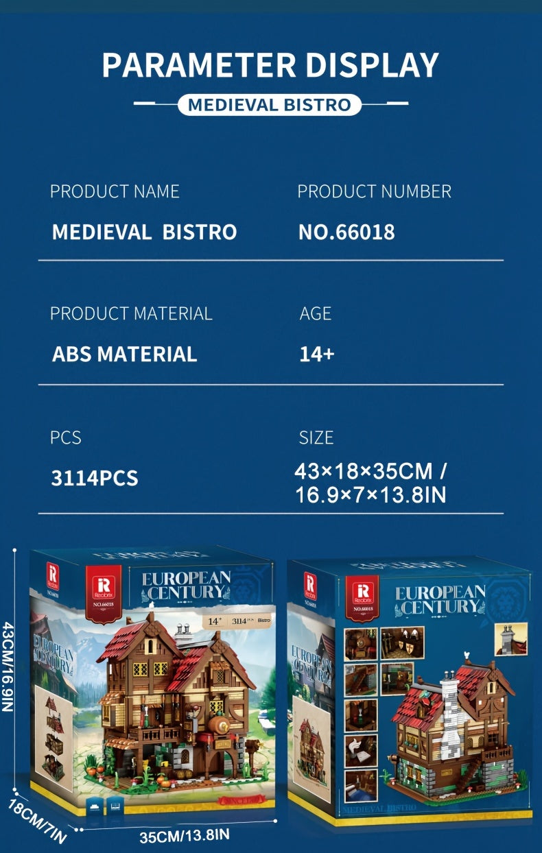 Retro Tavern Building Blocks - DIY Creative Educational Assembly Toys for Family Festival, Decorations, and Holiday Gifts - Perfect for Thanksgiving Day and Christmas Celebrations