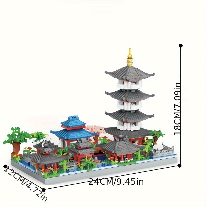 2000+PCS Hangzhou West Lake Assembled Building Blocks, Architecture High Difficult Toy, Halloween Christmas Gift