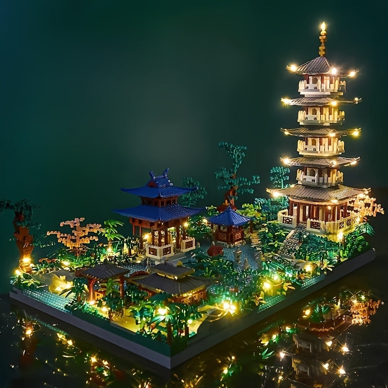 2000+PCS Hangzhou West Lake Assembled Building Blocks, Architecture High Difficult Toy, Halloween Christmas Gift