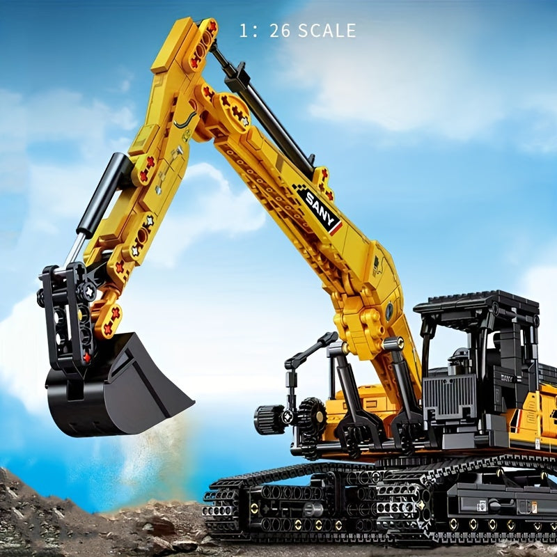 1022pcs SEMBO Excavator Building Blocks - City Construction Engineering Vehicle Models, Cars Assembly Bricks Toys for Creative DIY, Educational, Birthday, Holiday, and New Year Gifts for Boys