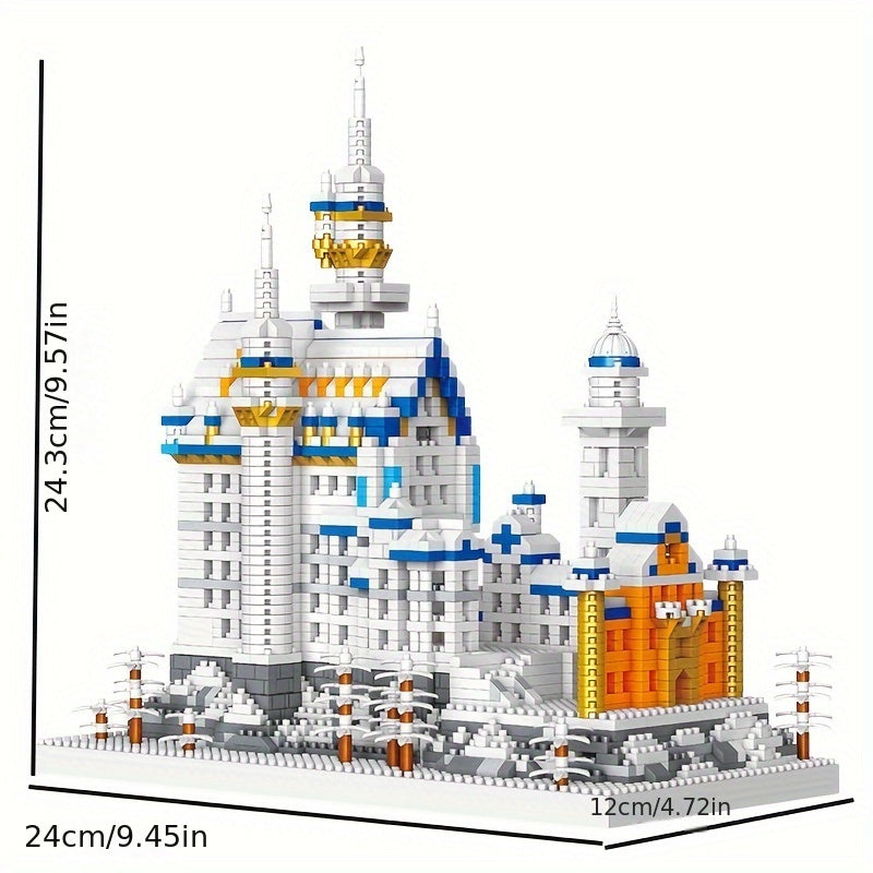 2790pcs Miniature Building Blocks Of World Famous Landmarks, Swan Lake Castle, A World Landscape Architectural Model, Assembly Toy, Gift, Decorative Ornament Christmas Halloween Gift
