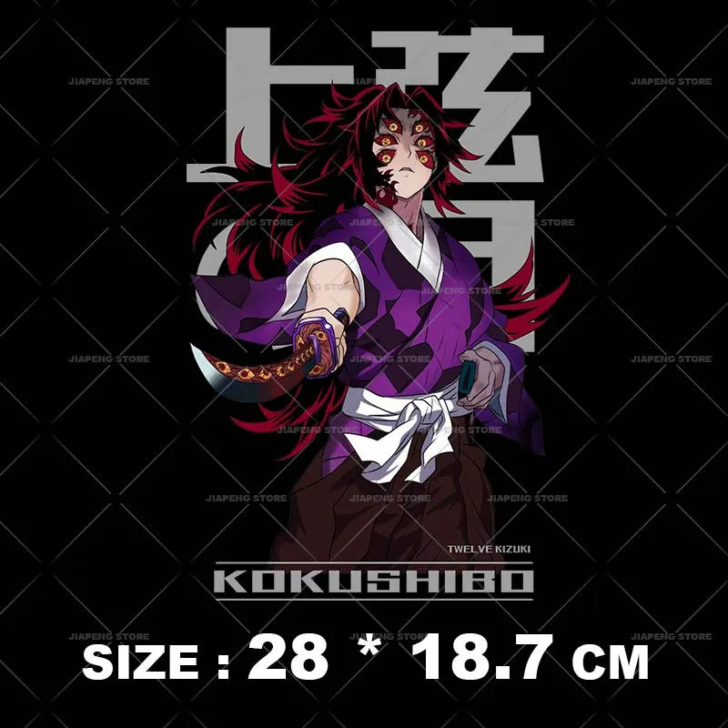 Demon Slayer 3 T shirts Stickers Nezuko Zenitsu Hot Anime Iron on Patches Heat Transfers Vinyl For Clothes Cool Tanjirou Printed