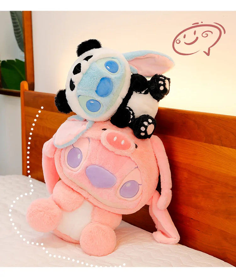 New Giant Size Cartoon Stitch Angel Plush Toy Stitch Panda Doll Gift Children's Sleeping Pillow Christmas Gift