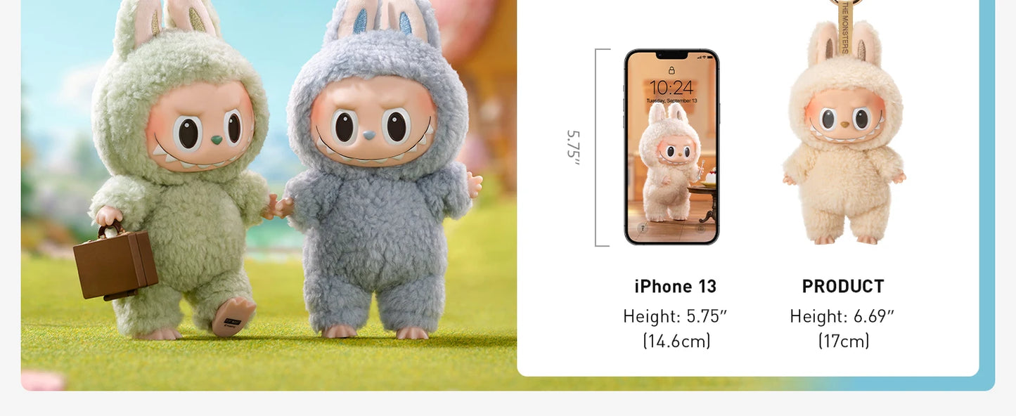 Cute LABUBU Plush Keychain Blind Box from Tasty Macarons Series by POP MART Soft Stuffed Animal Doll for Collectors Random