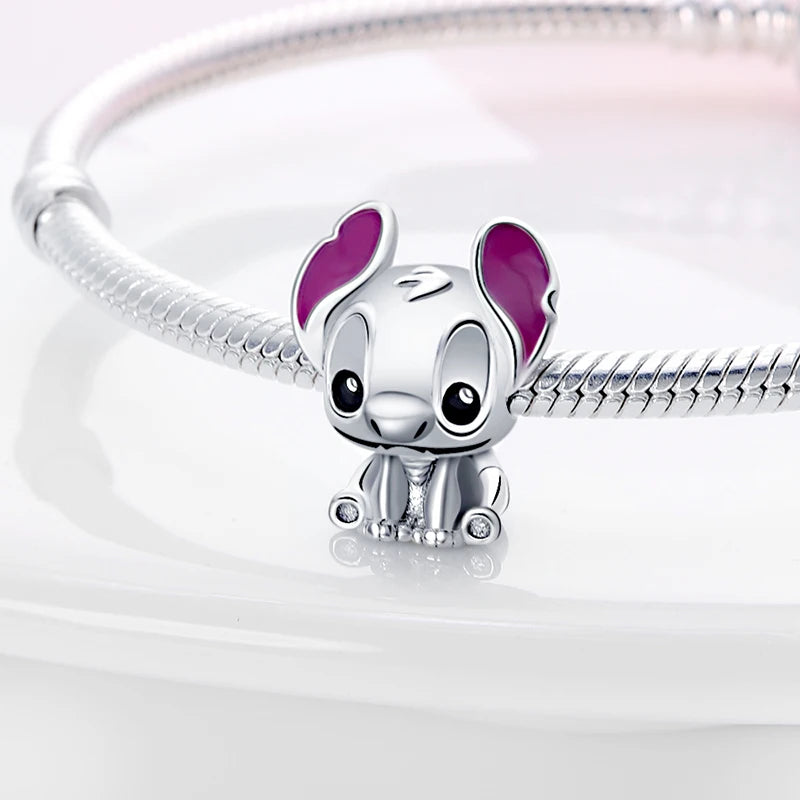 DISNEYS 925 Sterling Silver Halloween Stitch Dumbo Princess Charms Bead For Women Original 925 Bracelet DIY Jewelry Pendant Gift