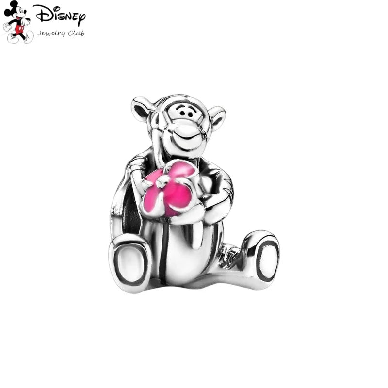 MINISO NEW DIY Fine Making Winnie the Pooh Animated Series Dangle Charm Bead Fit Original Silver 925 Bracelet Women Jewelry Gift