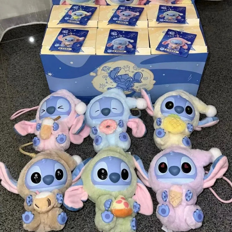 2028hot Stitch Eat Something Before Sleep Series Blind Box Plush Vinyl Toys Cute Doll Labu V3 Mystery Box Bag Pendant Decor Gift