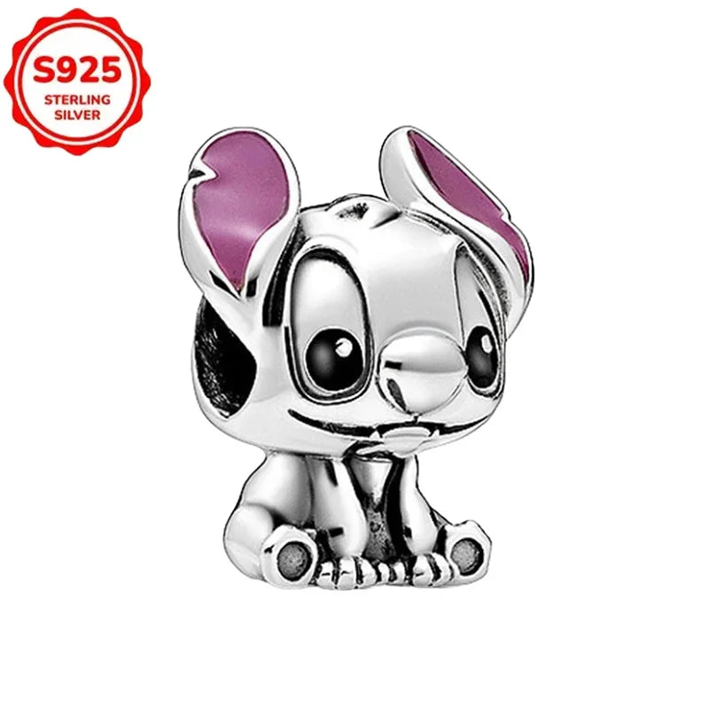 DISNEYS 925 Sterling Silver Halloween Stitch Dumbo Princess Charms Bead For Women Original 925 Bracelet DIY Jewelry Pendant Gift