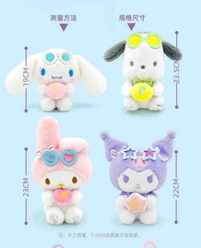 Sanrio Hello Kitty Anime Kuromi Melody Cartoon Cute Plush Stuffed Toys Soft Pillow Plushies Keyring Doll Birthday Gifts For Girl