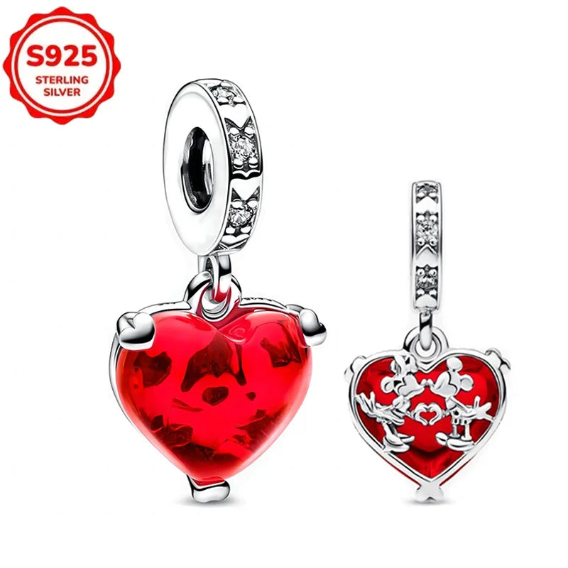 DISNEYS 925 Sterling Silver Halloween Stitch Dumbo Princess Charms Bead For Women Original 925 Bracelet DIY Jewelry Pendant Gift