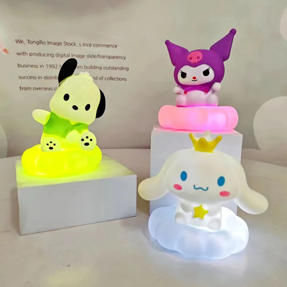 New Japan Style Sanrios Night Light Enamel Cloud Cartoon Kuromi Cinnamoroll Pochacco Small Table Light Illuminating Decoration