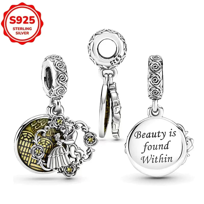 DISNEYS 925 Sterling Silver Halloween Stitch Dumbo Princess Charms Bead For Women Original 925 Bracelet DIY Jewelry Pendant Gift