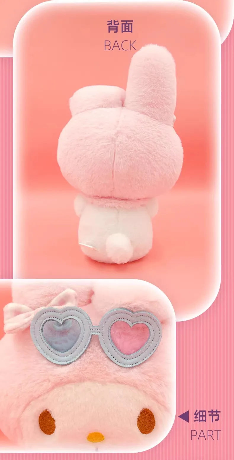 Sanrio Hello Kitty Anime Kuromi Melody Cartoon Cute Plush Stuffed Toys Soft Pillow Plushies Keyring Doll Birthday Gifts For Girl