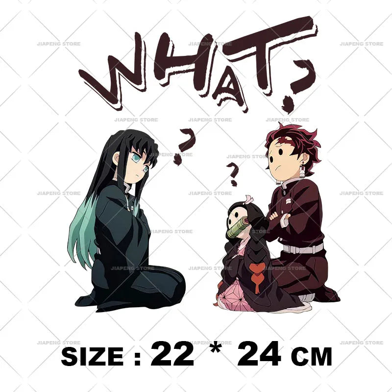 Demon Slayer 3 T shirts Stickers Nezuko Zenitsu Hot Anime Iron on Patches Heat Transfers Vinyl For Clothes Cool Tanjirou Printed