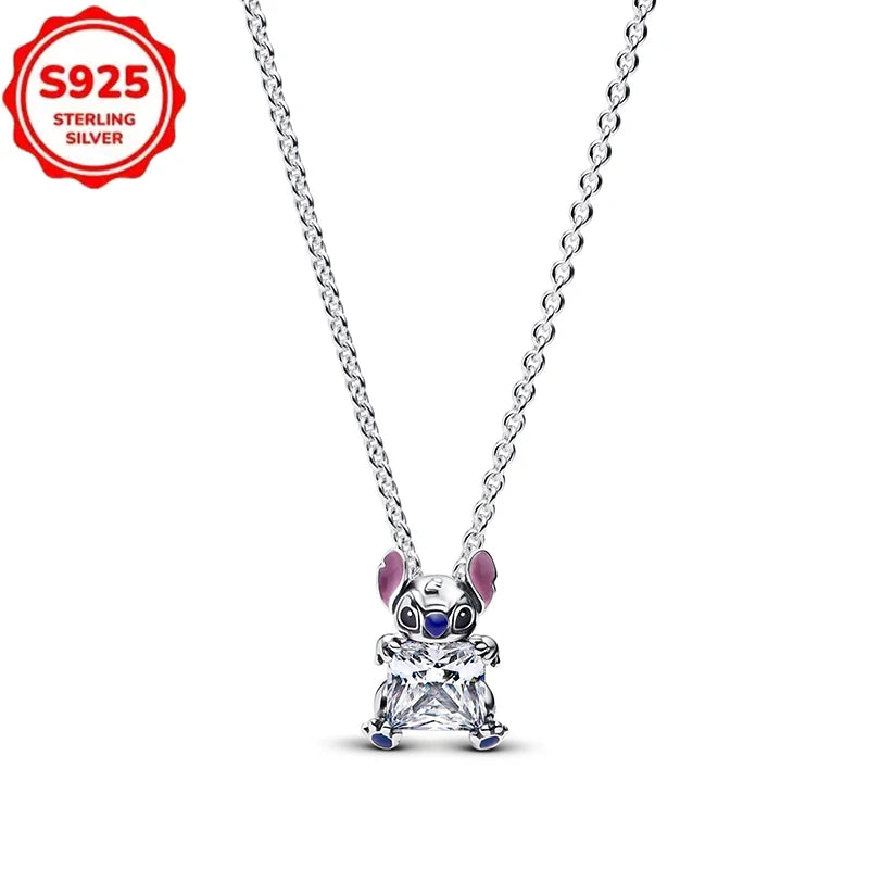 DISNEYS 925 Sterling Silver Halloween Stitch Dumbo Princess Charms Bead For Women Original 925 Bracelet DIY Jewelry Pendant Gift