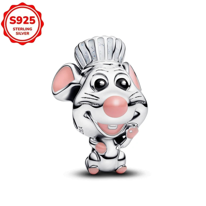 DISNEYS 925 Sterling Silver Halloween Stitch Dumbo Princess Charms Bead For Women Original 925 Bracelet DIY Jewelry Pendant Gift