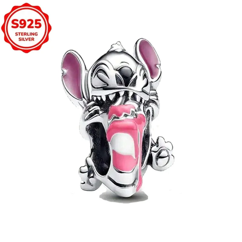 DISNEYS 925 Sterling Silver Halloween Stitch Dumbo Princess Charms Bead For Women Original 925 Bracelet DIY Jewelry Pendant Gift