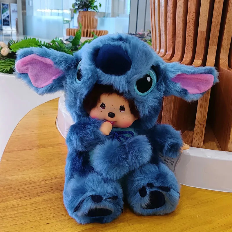 Disney20cm Monchhichis Transform Stitch Mickey Totoro Kiki Plush Toy Kawaii Stellalou Linabell Plushies Stuffed Doll Kids Gifts