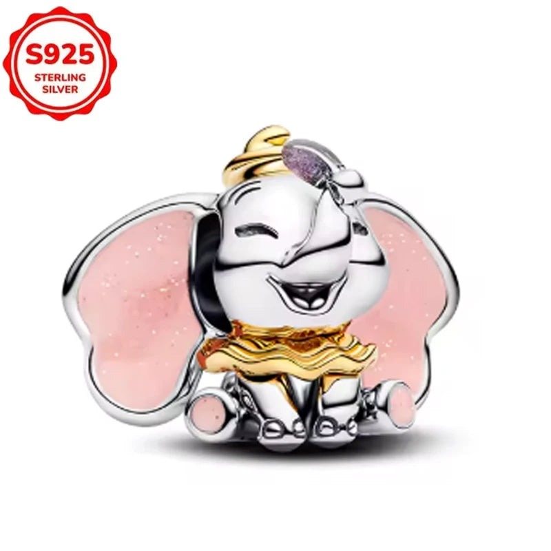 DISNEYS 925 Sterling Silver Halloween Stitch Dumbo Princess Charms Bead For Women Original 925 Bracelet DIY Jewelry Pendant Gift
