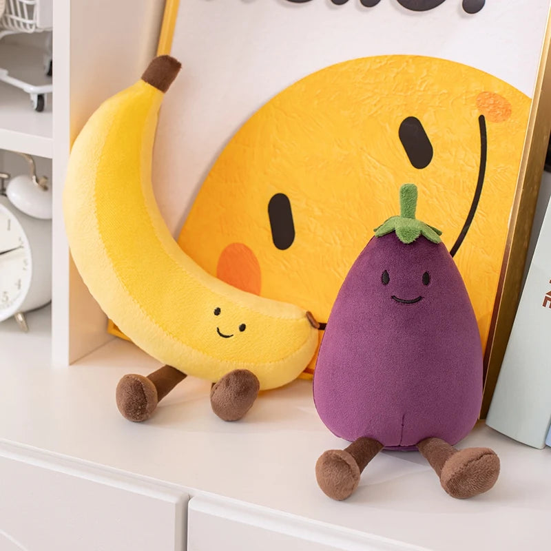 Cartoon Cute Fruit Plush Doll High Quality Peach Pear Tomato Banana Eggplant Plush Toy Home Decoration Gift For Boys And Girls