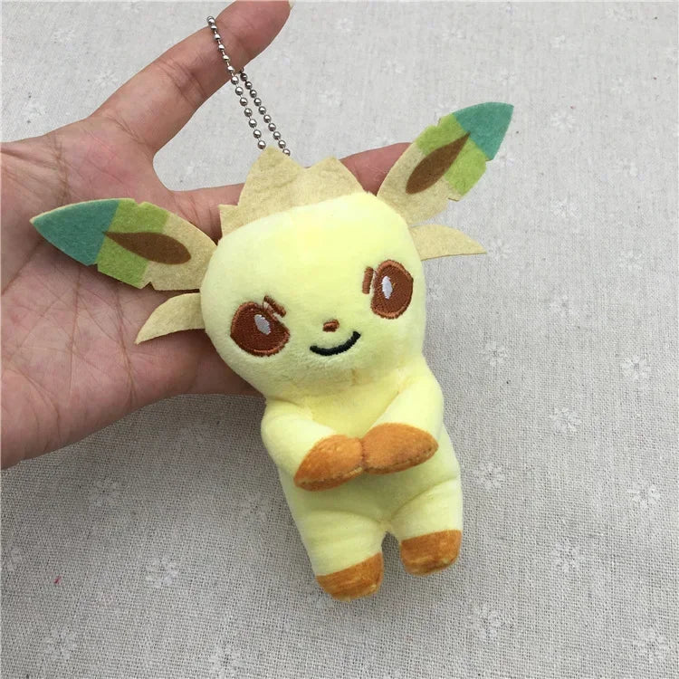 21PCs/set Pokemon Charmander Eevee Plush Doll Pendant Stuffed Bulbasaur Squirtle Pendant Plush Keychain
