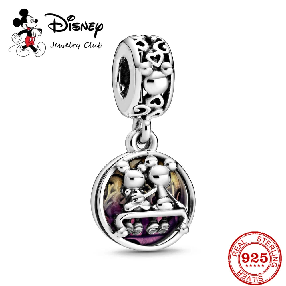 New 925 Sterling Silver Miniso Mickey Minnie Vinnie Charm of ley 925 Chain Beaded Fit Original Bracelet Bangle DIY Lady Jewelry