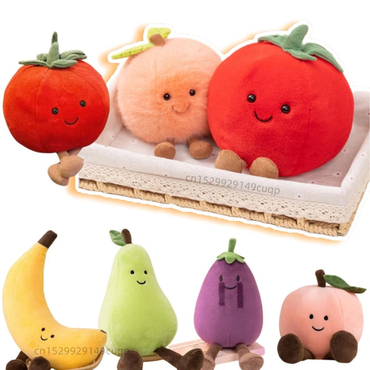 Cartoon Cute Fruit Plush Doll High Quality Peach Pear Tomato Banana Eggplant Plush Toy Home Decoration Gift For Boys And Girls