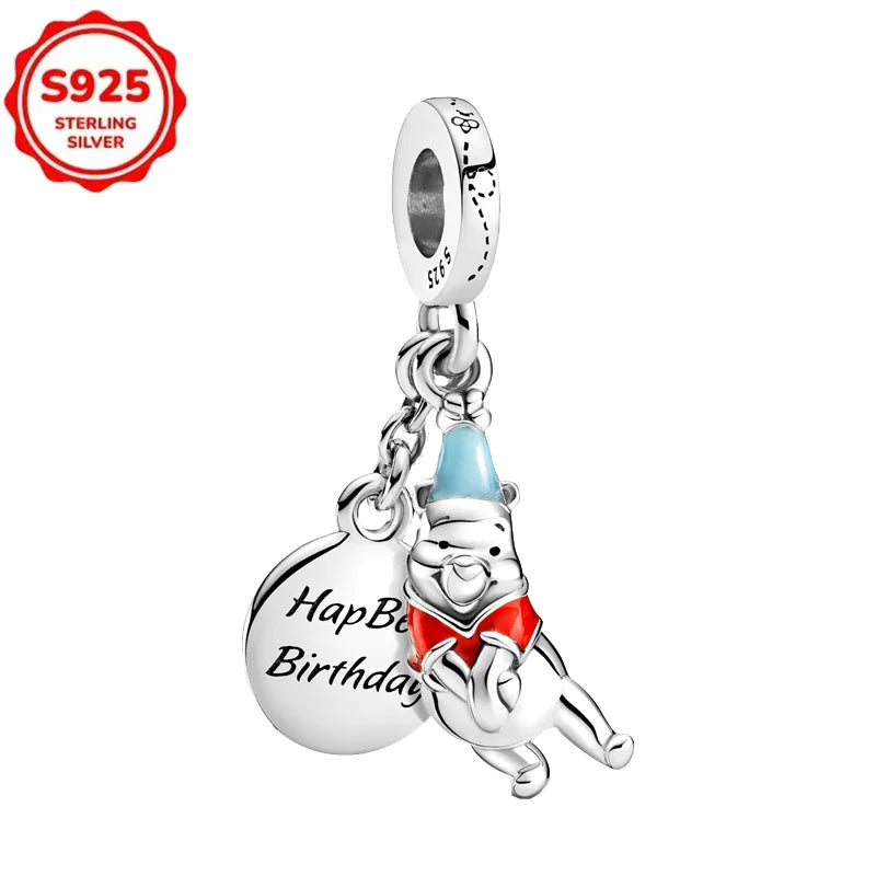 DISNEYS 925 Sterling Silver Halloween Stitch Dumbo Princess Charms Bead For Women Original 925 Bracelet DIY Jewelry Pendant Gift
