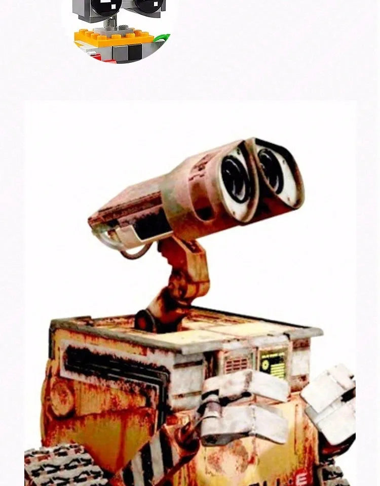 155PCS Series Wall E Cartoon The Robot Eva Blocks Classic Movie Anime Puzzle Assembly Building Block Toy Model Kits For Kid Gift