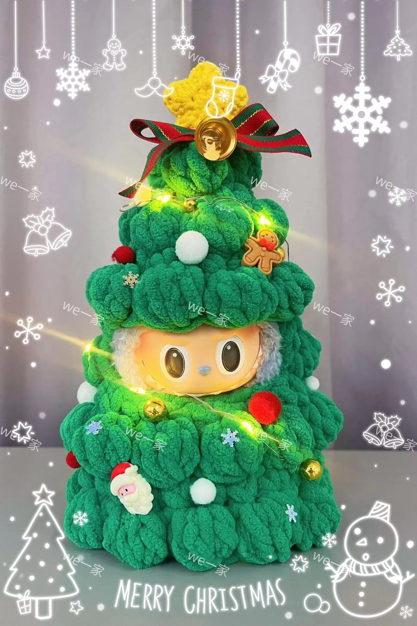 labubu Christmas Limited Edition Christmas Tree labubu Set Clothes Cute Christmas Gift Only Clothes Not Including Dolls