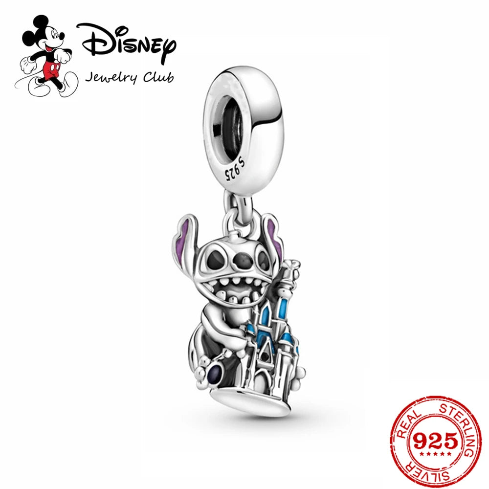 New 925 Sterling Silver Miniso Mickey Minnie Vinnie Charm of ley 925 Chain Beaded Fit Original Bracelet Bangle DIY Lady Jewelry