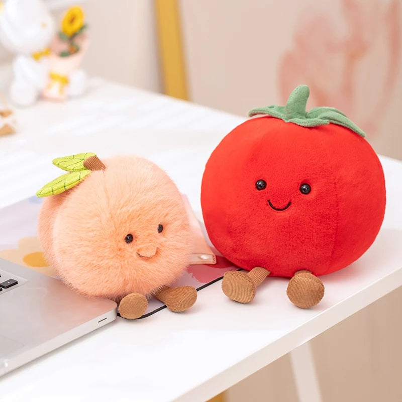 Cartoon Cute Fruit Plush Doll High Quality Peach Pear Tomato Banana Eggplant Plush Toy Home Decoration Gift For Boys And Girls