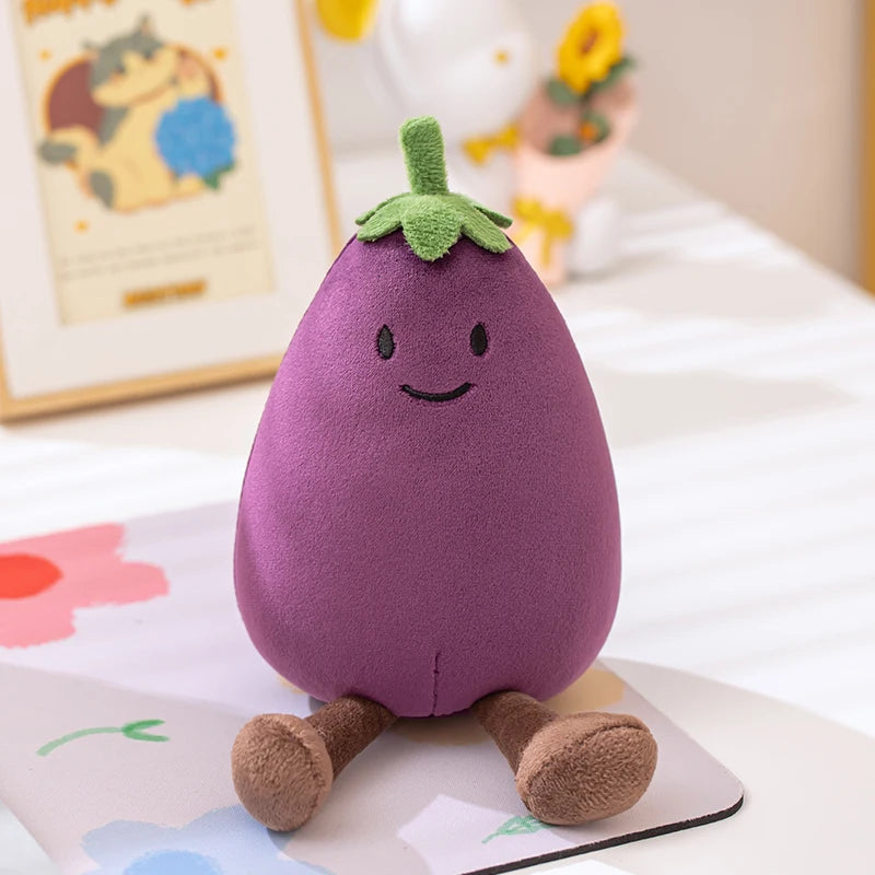 Cartoon Cute Fruit Plush Doll High Quality Peach Pear Tomato Banana Eggplant Plush Toy Home Decoration Gift For Boys And Girls