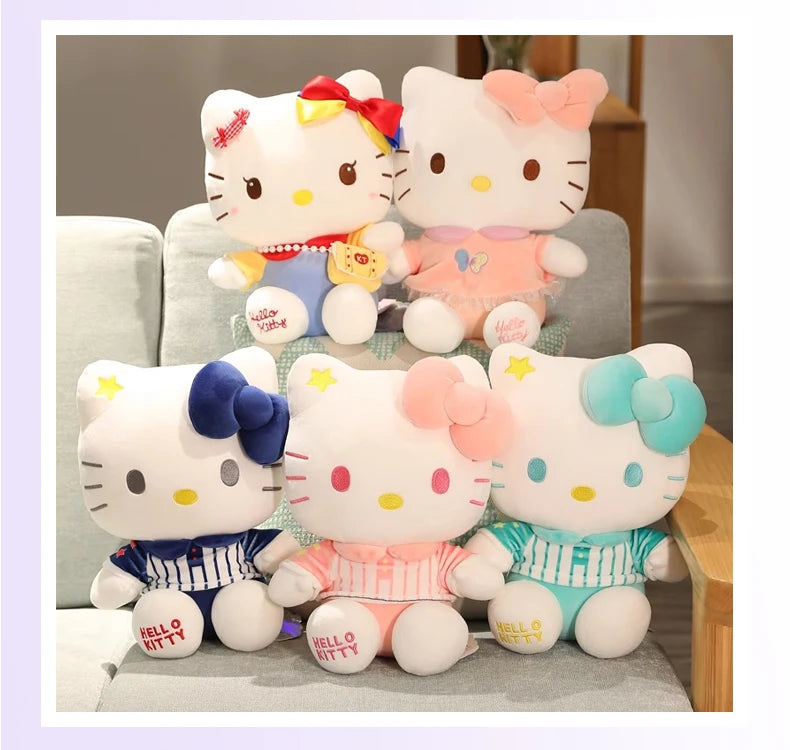 Sanrio Hello Kitty Anime Kuromi Melody Cartoon Cute Plush Stuffed Toys Soft Pillow Plushies Keyring Doll Birthday Gifts For Girl