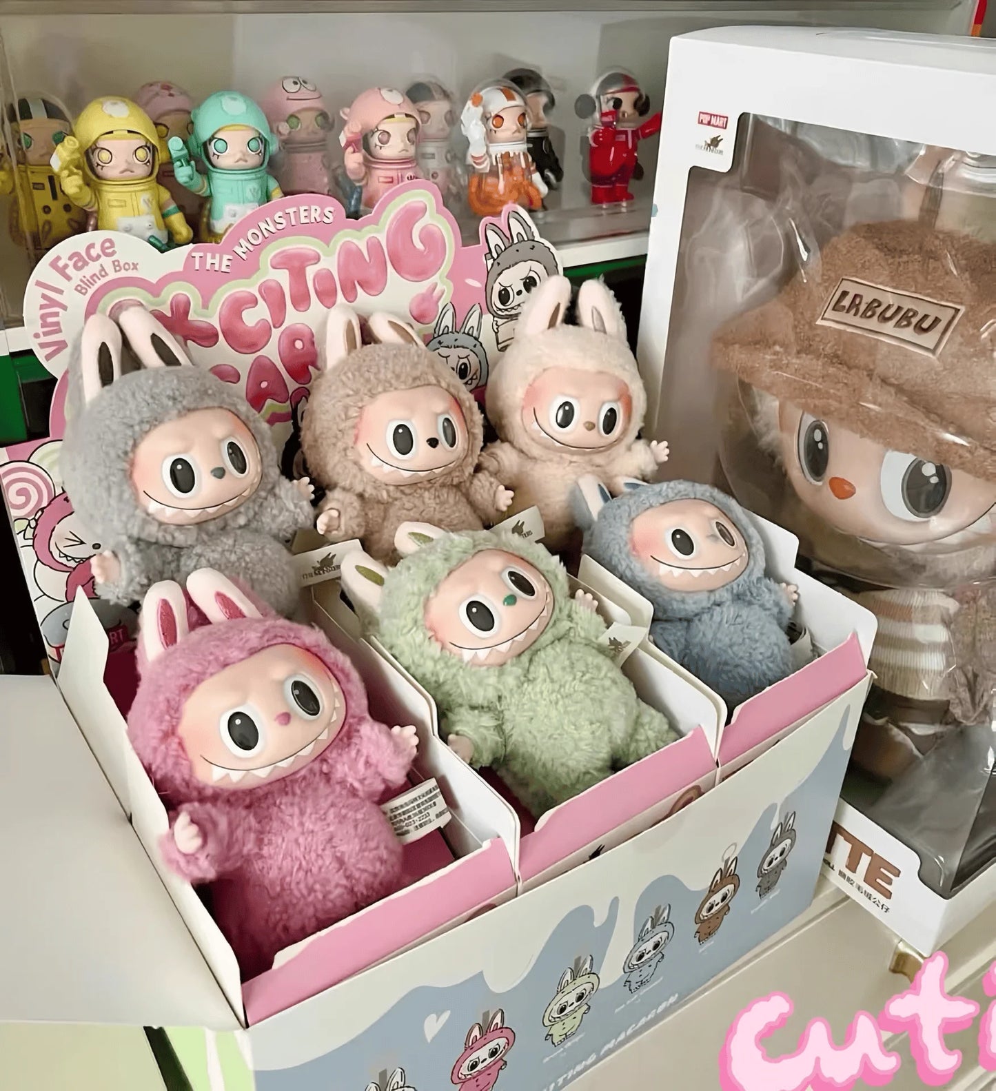 Cute LABUBU Plush Keychain Blind Box from Tasty Macarons Series by POP MART Soft Stuffed Animal Doll for Collectors Random