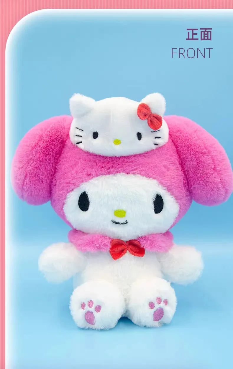 Sanrio Hello Kitty Anime Kuromi Melody Cartoon Cute Plush Stuffed Toys Soft Pillow Plushies Keyring Doll Birthday Gifts For Girl