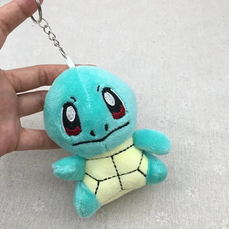 21PCs/set Pokemon Charmander Eevee Plush Doll Pendant Stuffed Bulbasaur Squirtle Pendant Plush Keychain