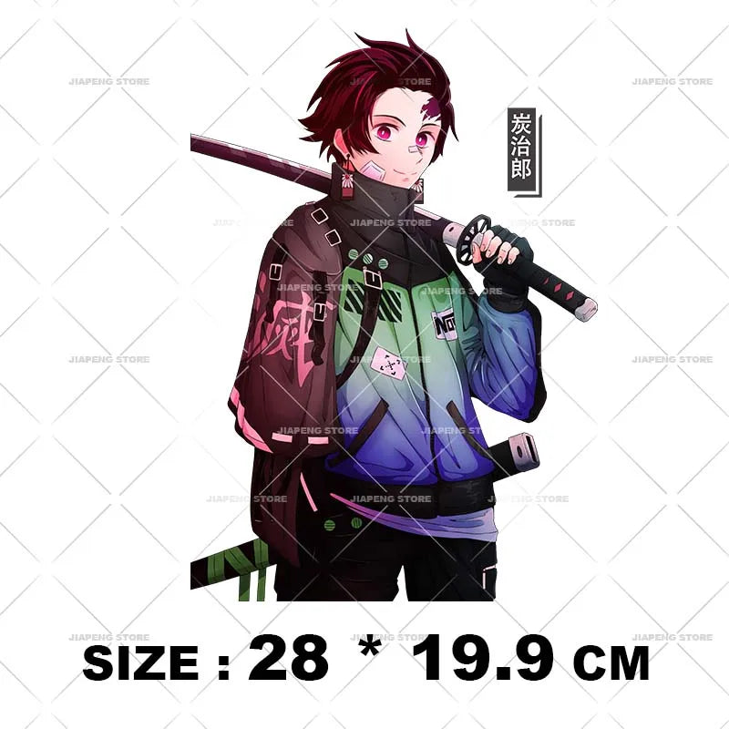 Demon Slayer 3 T shirts Stickers Nezuko Zenitsu Hot Anime Iron on Patches Heat Transfers Vinyl For Clothes Cool Tanjirou Printed