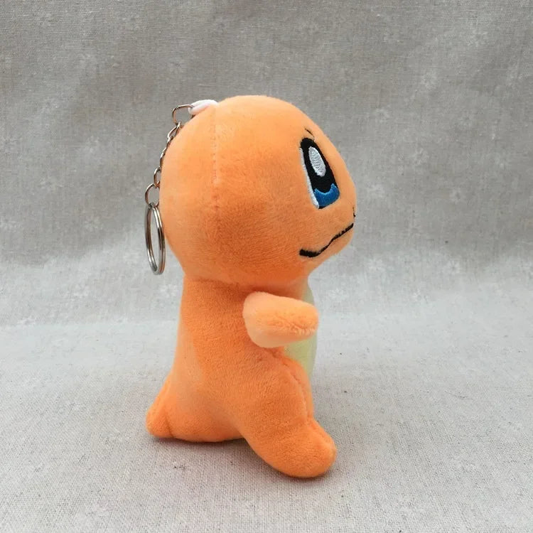 21PCs/set Pokemon Charmander Eevee Plush Doll Pendant Stuffed Bulbasaur Squirtle Pendant Plush Keychain
