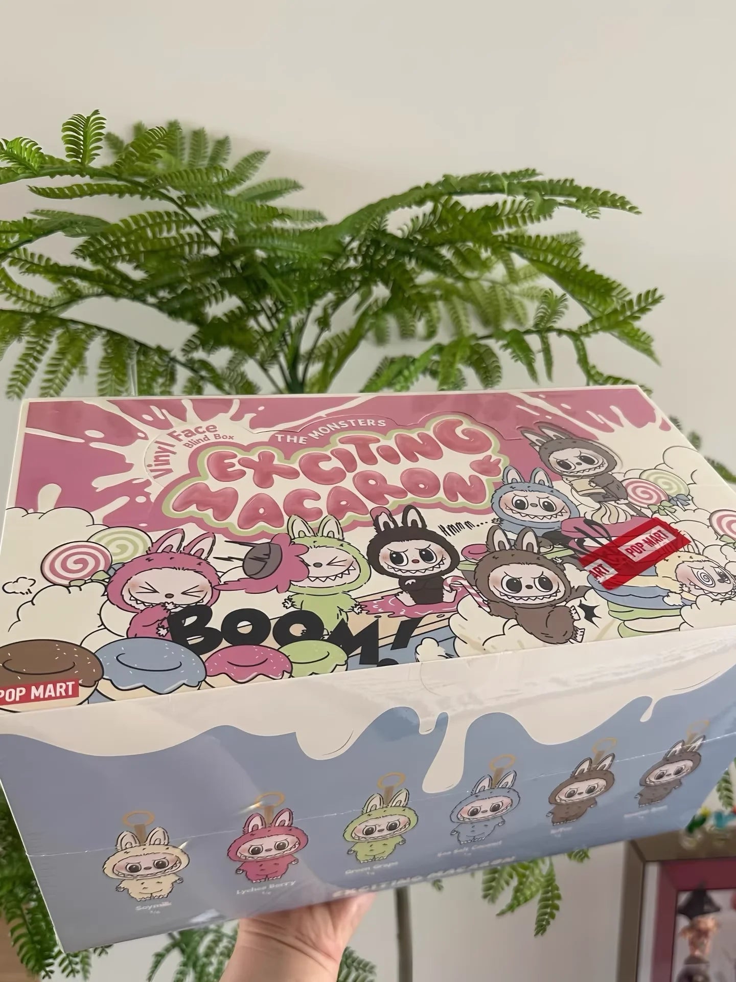 Cute LABUBU Plush Keychain Blind Box from Tasty Macarons Series by POP MART Soft Stuffed Animal Doll for Collectors Random