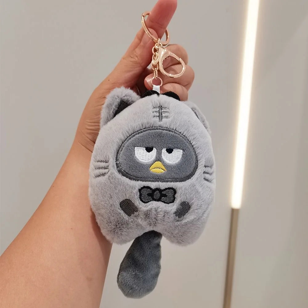 Sanrio Plush Keychain Hello Kitty MyMelody Kuromi Cinnamoroll Cartoon Animal Stuffed School Bag Pendant Backpack Decoration Doll