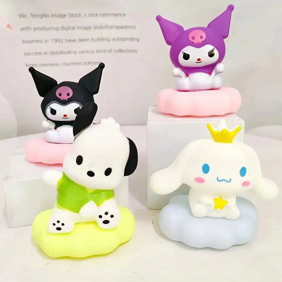 New Japan Style Sanrios Night Light Enamel Cloud Cartoon Kuromi Cinnamoroll Pochacco Small Table Light Illuminating Decoration