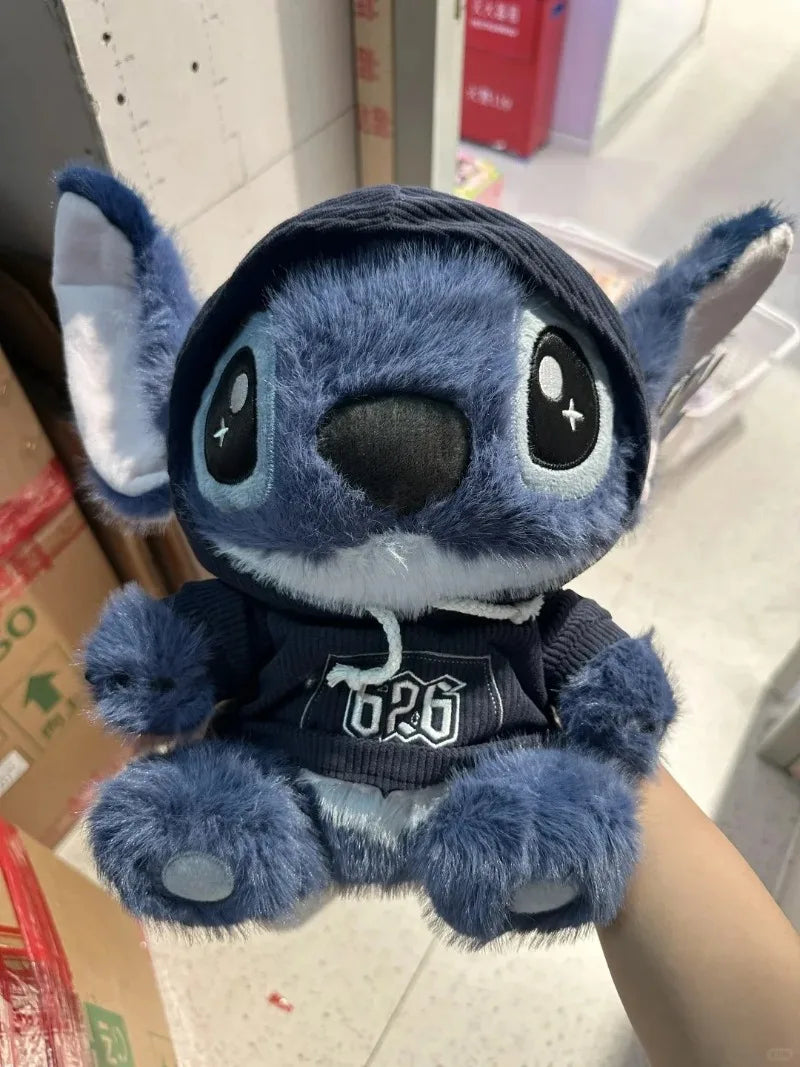 Stitch Plush Doll Stuffed Toy Cute Cartoon Character Wearing Hoodie Pants Perfect for Girlfriend Gifts Birthday Holidays Decor