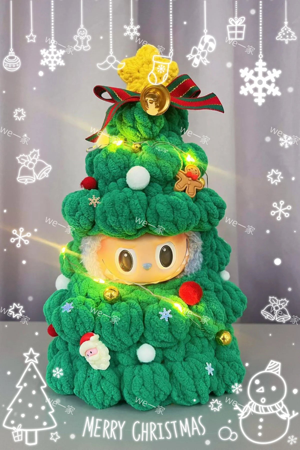 labubu Christmas Limited Edition Christmas Tree labubu Set Clothes Cute Christmas Gift Only Clothes Not Including Dolls