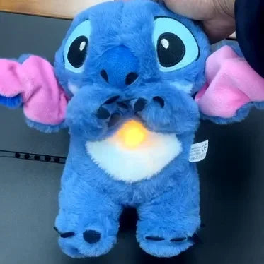 Lilo & Stitch Plush Doll with Music Light, Stitch Breath Toy for Baby Sleep Aid, Kawaii Anime Plush Gift for Kids