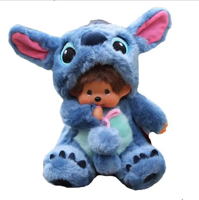 Disney20cm Monchhichis Transform Stitch Mickey Totoro Kiki Plush Toy Kawaii Stellalou Linabell Plushies Stuffed Doll Kids Gifts