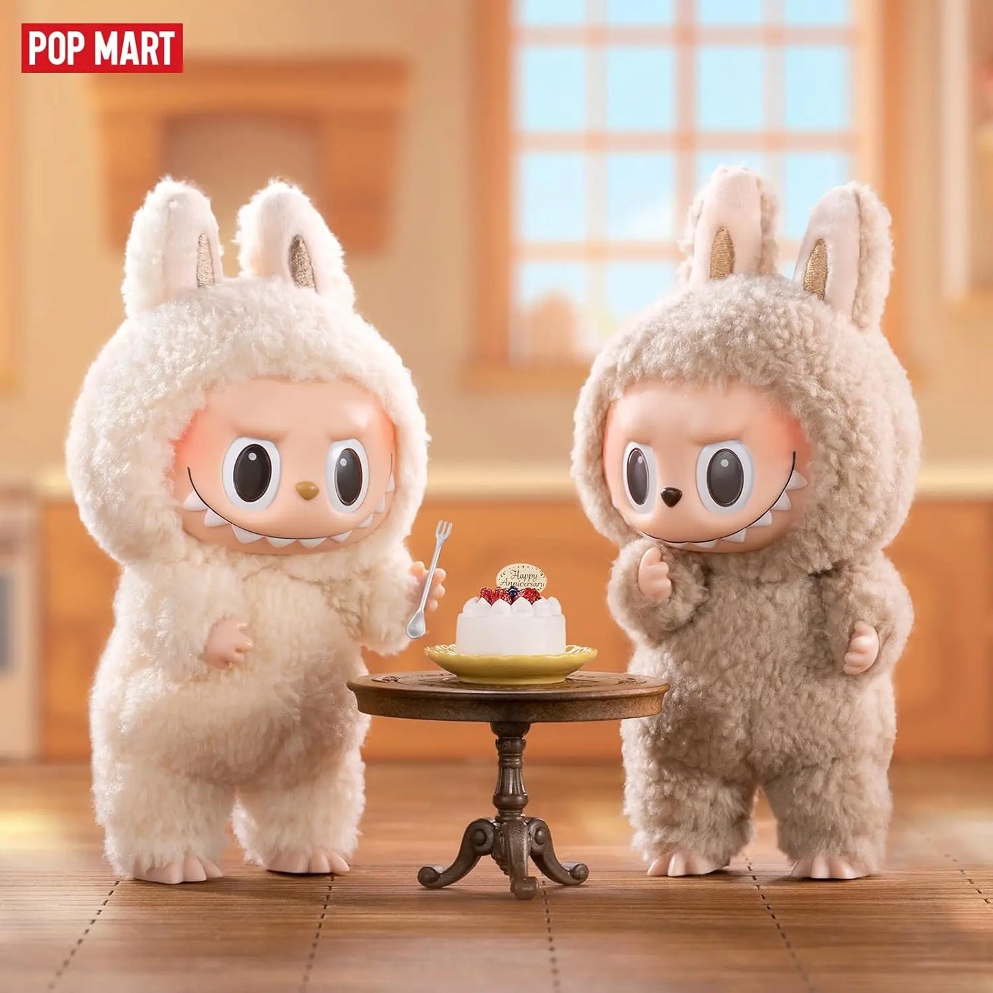 Cute LABUBU Plush Keychain Blind Box from Tasty Macarons Series by POP MART Soft Stuffed Animal Doll for Collectors Random