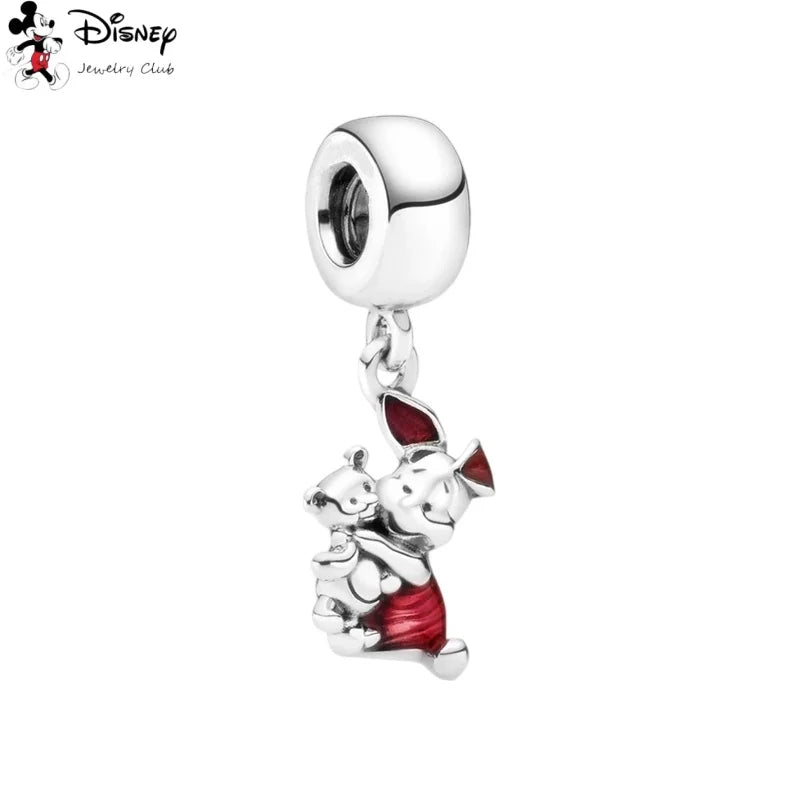 MINISO NEW DIY Fine Making Winnie the Pooh Animated Series Dangle Charm Bead Fit Original Silver 925 Bracelet Women Jewelry Gift